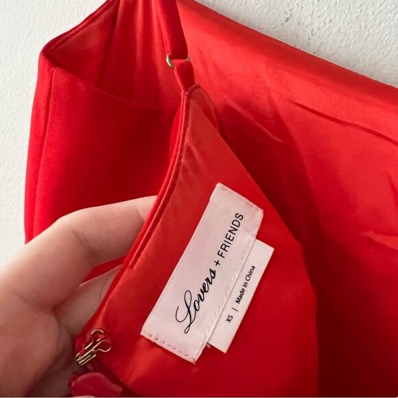 Lovers + Friends Cleo Red Ruffle Midi Dress - Picture 7 of 8